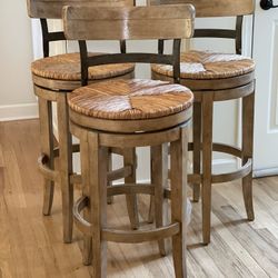 Ballard Designs Marguerite Swivel Bar Stools, Set of 3
