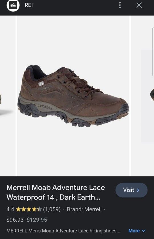 Merrell New Mens Size 15 Moab Dark Earth Adventure Lace Front Shoes. Brand new with box heavy duty rugged terrain trail shoes. Msrp $99