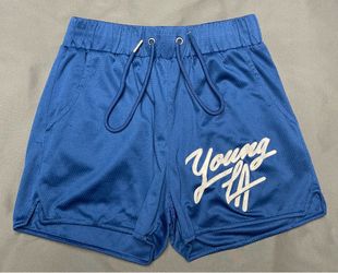 Men’s YoungLA Blue Mesh Shorts - Size Medium
