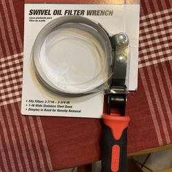 Hyper Tough Car Auto 87mm -95mm Swivel 1” Non-Slip Steel Oil Filter Wrench New 