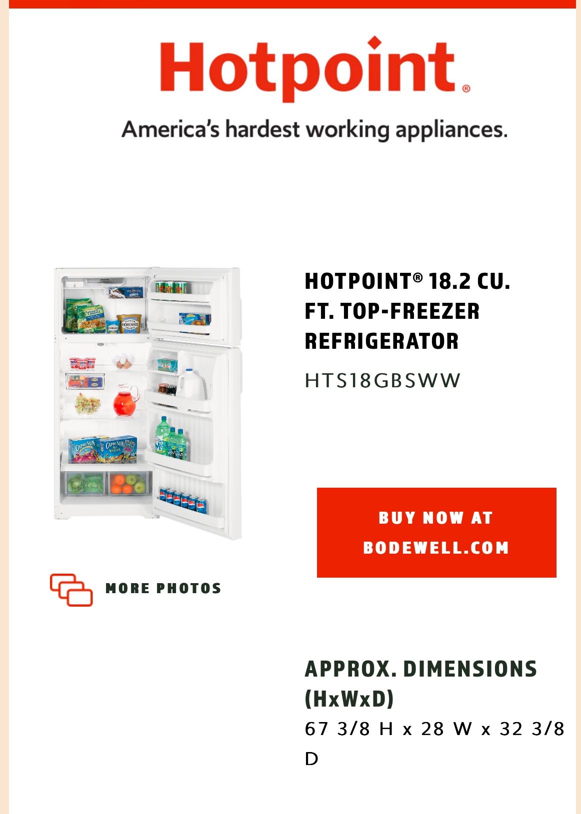 Hotpoint Apartment Sizes Refrigerator Used 