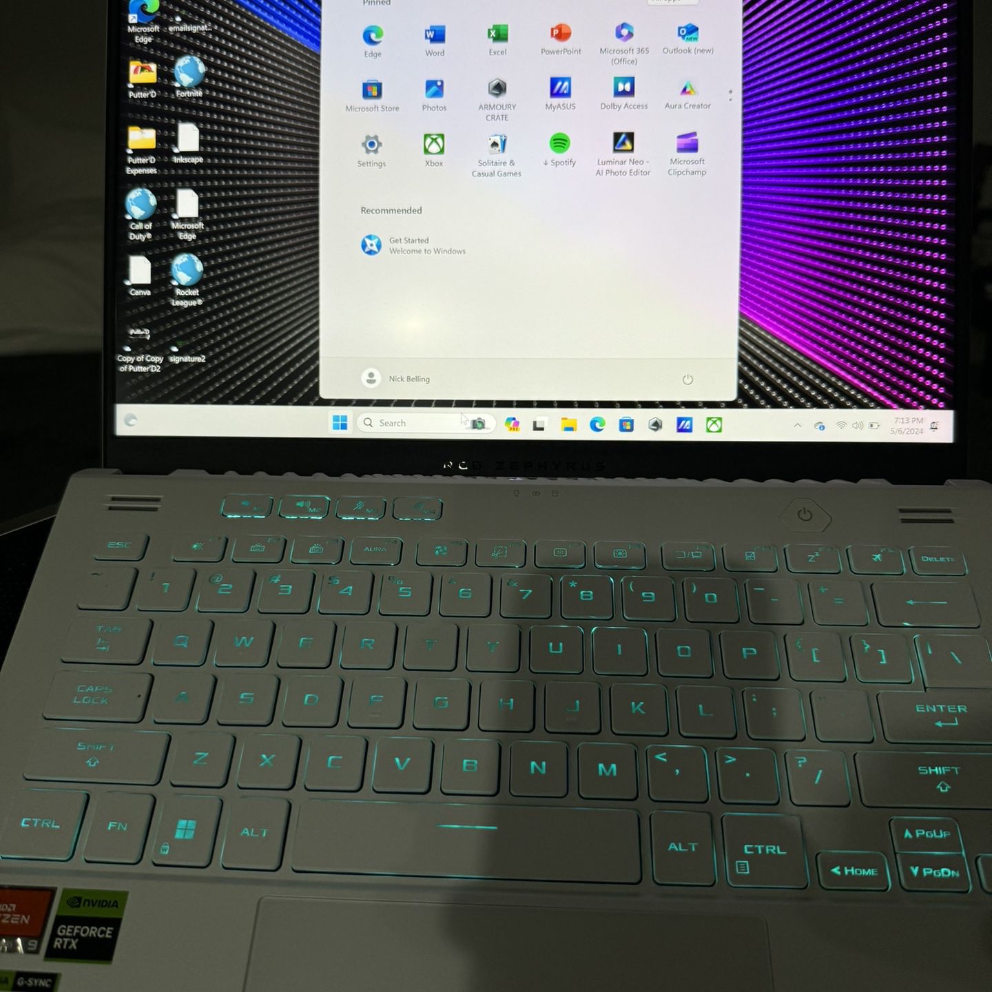 ASUS - ROG Zephyrus G14 14" 165Hz Gaming Laptop QHD- AMD Ryzen 9 with 8GB Memory-NVIDIA GeForce RTX