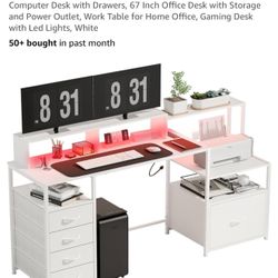 Brand New 67” White Computer Desk – Still in Box