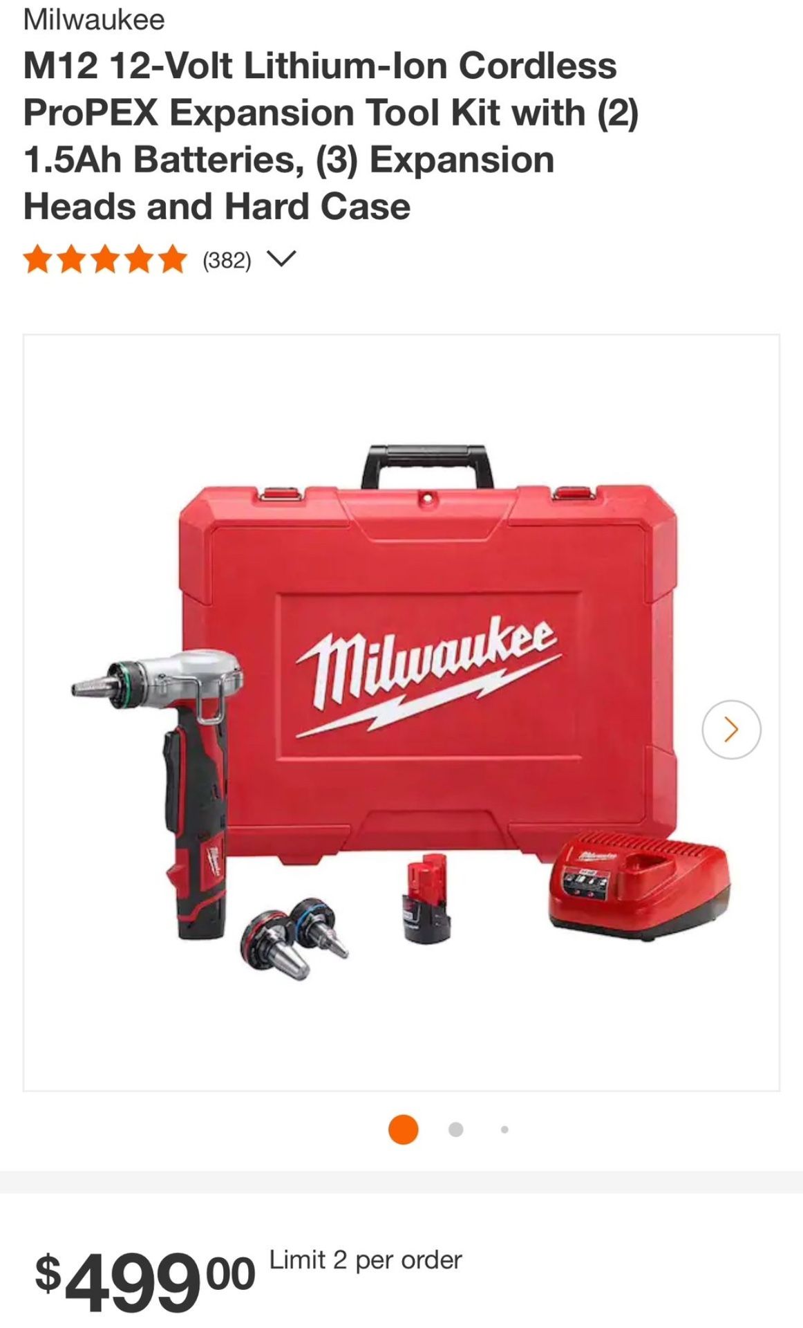 Milwaukee M12 Pex Expander Kit