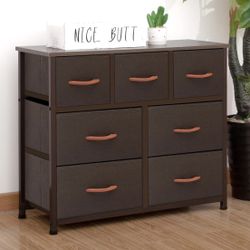 NEW Dresser, Storage Organizer 7 Drawer Closet Shelves W/ Fabric Bins !