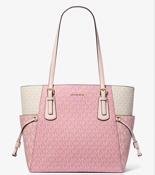 Voyage Large Color-Blook Sugnature Logo Tote Bag