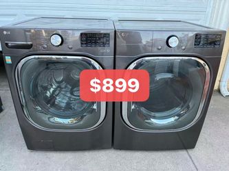 LG ThinQ Front-Load Washer and Dryer Set