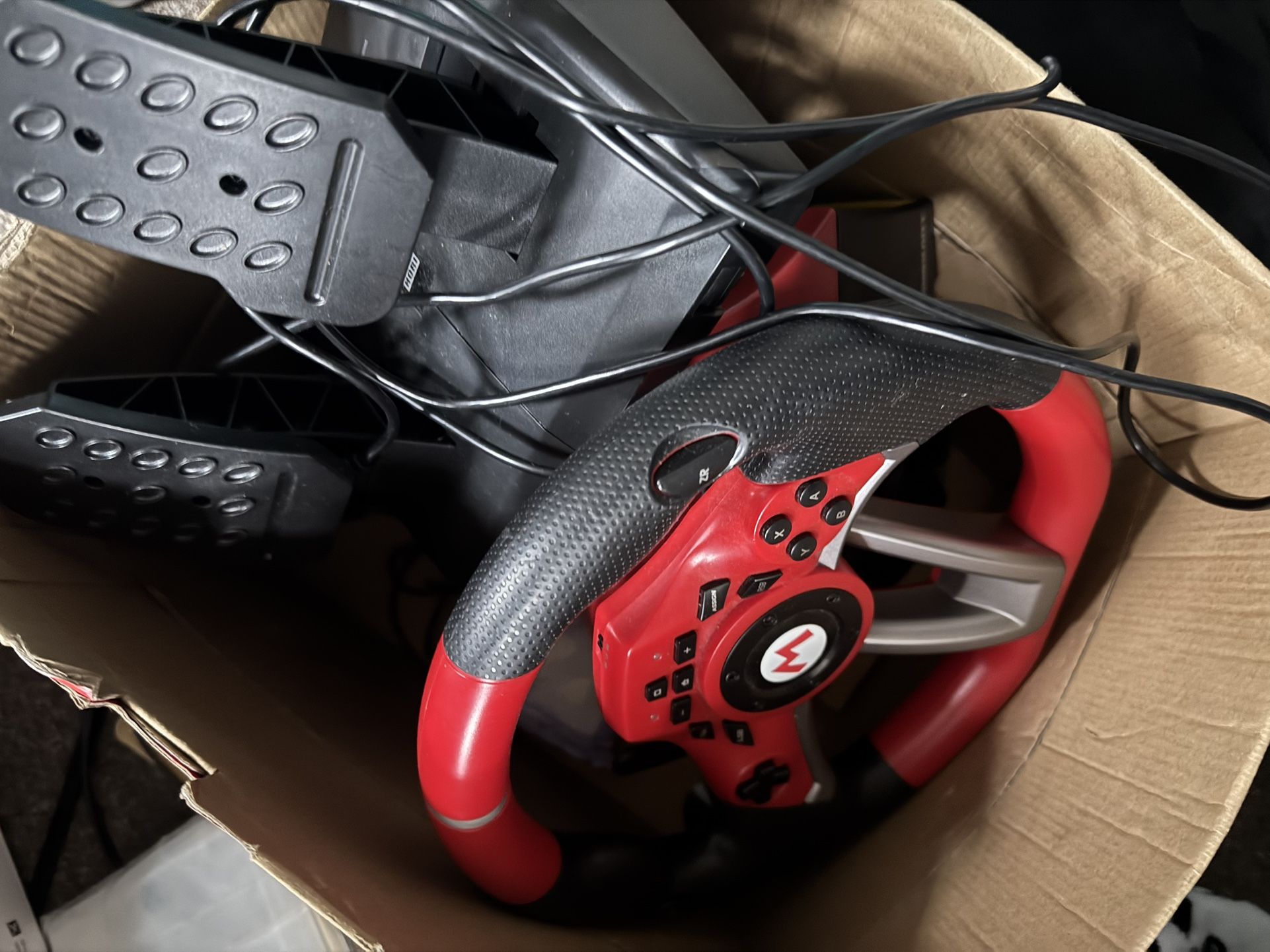 Nori mario kart racing wheel and pedals