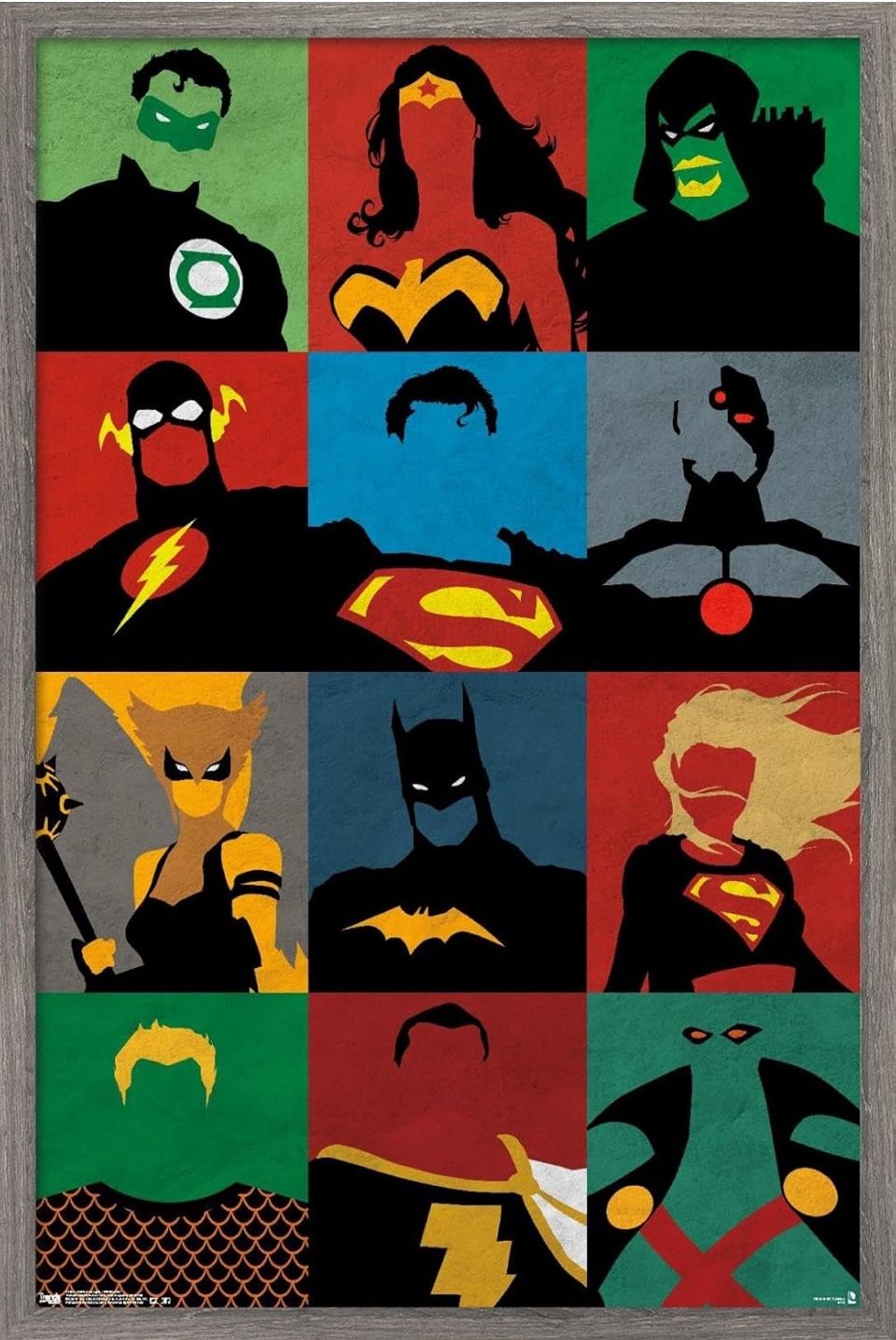 DC COMICS JUSTICE LEAGUE MINIMALIST POSTER 22x34 SUPERMAN BATMAN WONDER WOMAN NIP