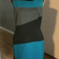 Taylor Multi Pattern Stripe Multi Color  Bodycon  Midi Dress Women's Size 10 