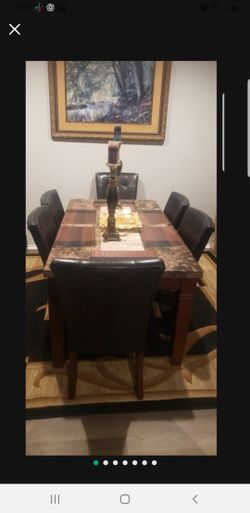 MARBLE DR TABLE SET