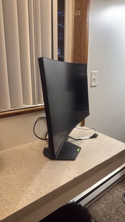 Black Curved Computer Monitor with Stand
