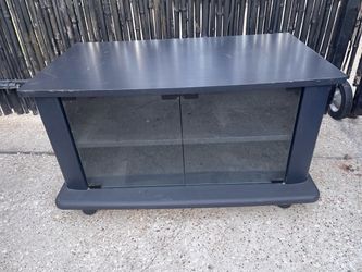 Rolling Tv Cabinet/ Glass Doors / One Shelf