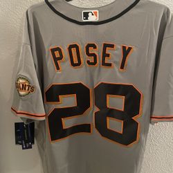 San Francisco Giants Men’s Grey Buster Posey Jerseys