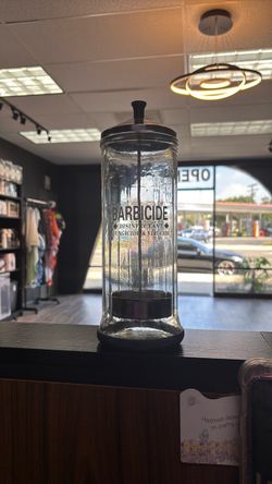 Barbicide Disinfectant Glass Jar