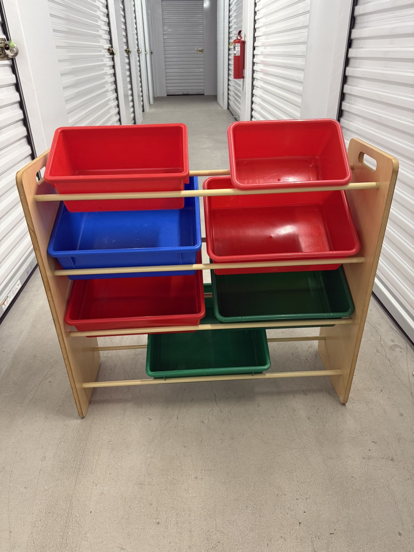 Rack with Storage Bins
