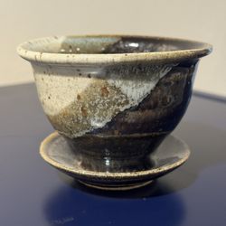 Mini Glazed Planter with Drainage Hole And Tray