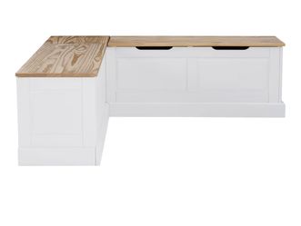 🔥 Red Hot Deal – Linon Harris Natural & White Corner Breakfast Nook with Storage