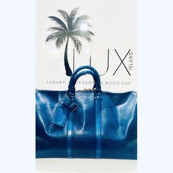 Louis Vuitton Keepall 50 Epi Toledo Blue Duffel