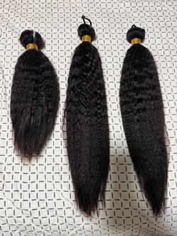 Raw unprocessed 100% human Remy Kinky straight