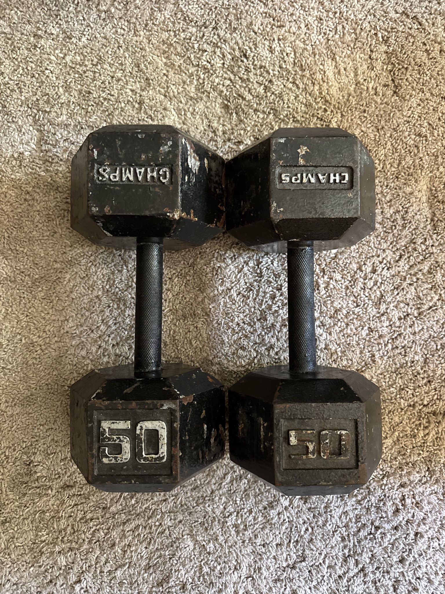 Dumbbells - Pair of 50s - Total 100 Pounds