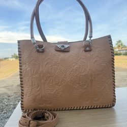 Hand Tooled Tote Bag 