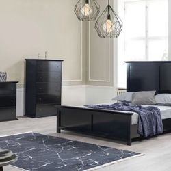 Erika Black 4-Piece Queen Bedroom Set