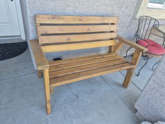 Handmade With 4"X4"  BENCH in Very Good Condition, Very Solid and Sturdy 