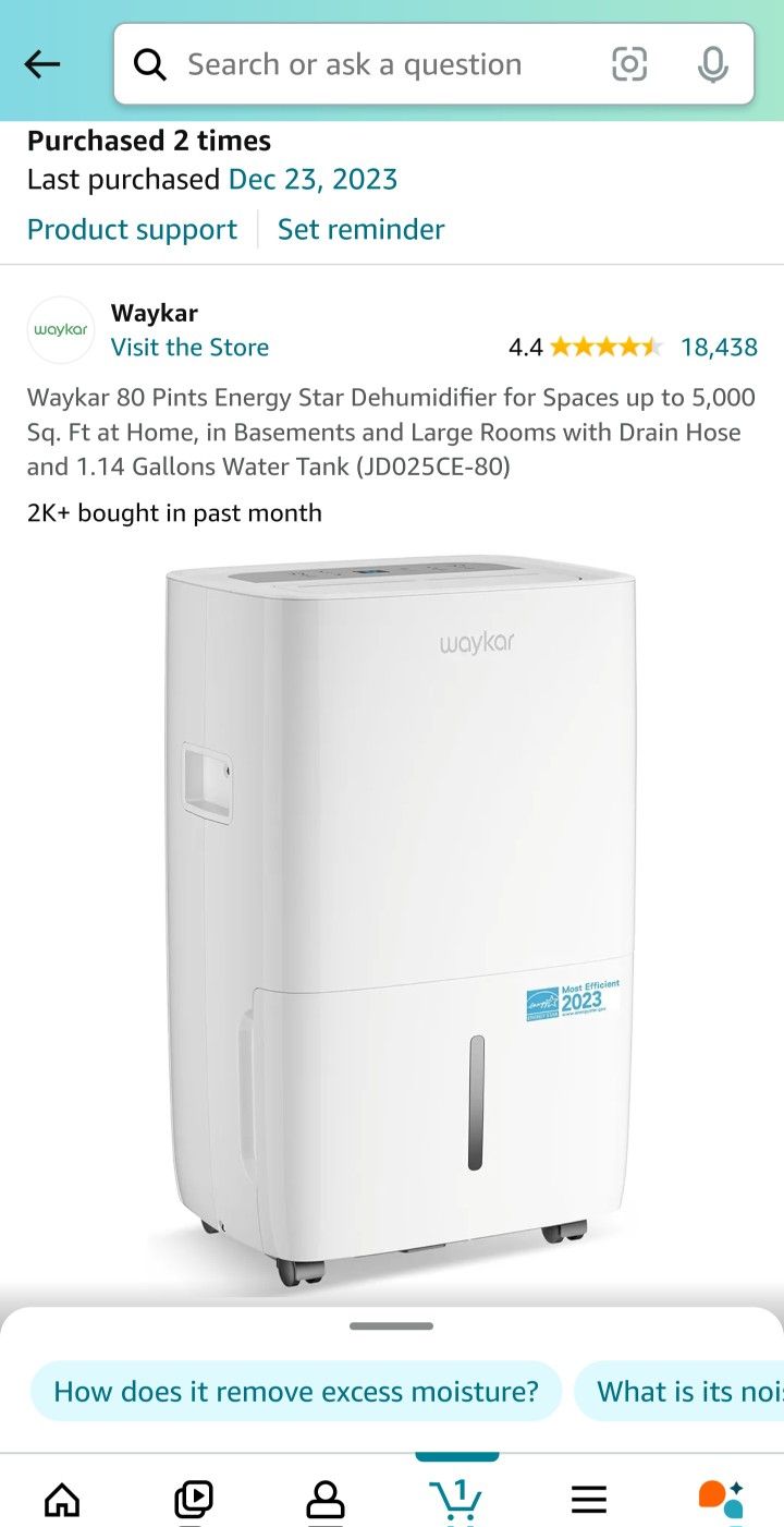 Dehumidifier  80pt *BRAND NEW*