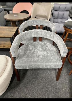 2 For $155 Assembled New Modern Accent Chair Set of 2 Teddy Upholstered Armchair Dining Chair