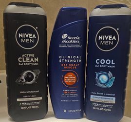 Nivea Men Body Wash & Head & Shoulders Shampoo Bundle