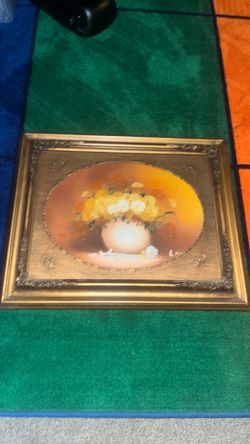 Vintage floral still life oil painting