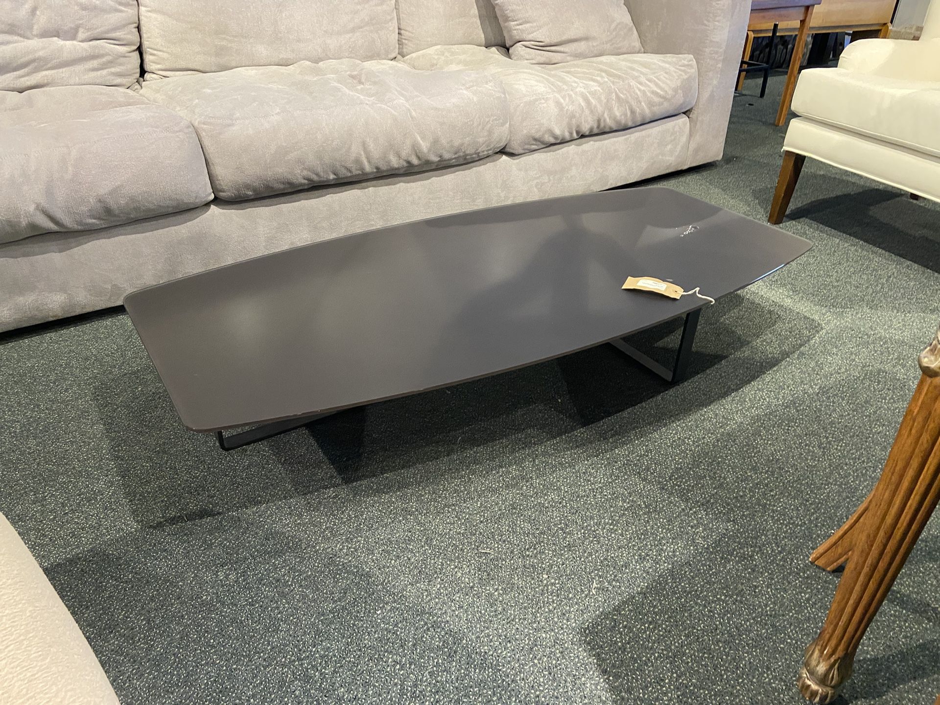 COFFEE TABLE : Modern black Low Profile Coffee Table As Is (wear & tear)  SKU ALENQU