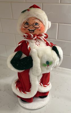 Annalee Christmas Doll 2007 13" Peppermint Mrs. Santa Claus