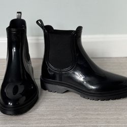 INC Women’s Black Chelsea Ankle Rain Boots - 7
