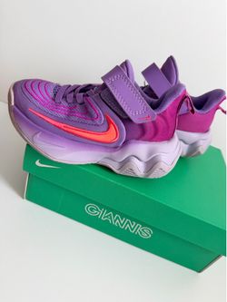 Nike Toddler Purple and Pink Sneaker with Orange Swoosh