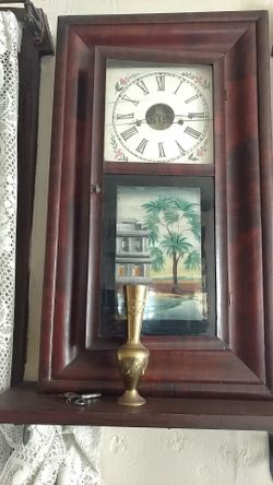 Antique clock hand painted gorgeous