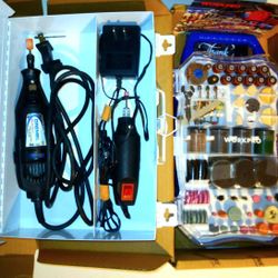 Small And Large Dremel Tools With All Accessories, Case For Both