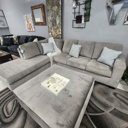 Left Face Chaise Grey Sectional 