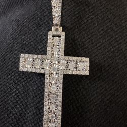 Natural Diamond Cross Pendant 