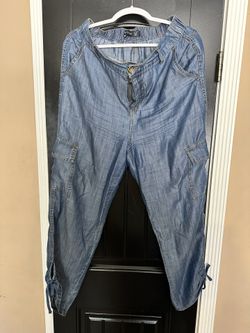 Woman Clothing// Denim Loose Pants 