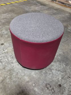 Round Upholstered  Cylinder Ottoman Stool