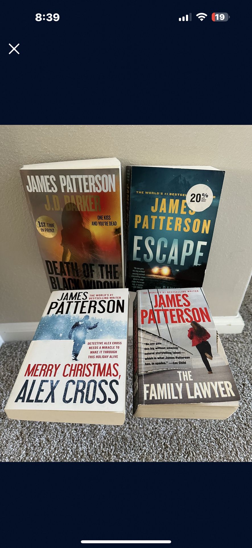 4 James Patterson Books