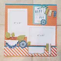 12" x 12" I Feel So Happy Just Thinking of You Scrapbook Page 