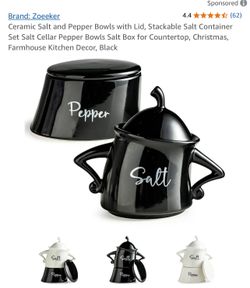 Ceramic Salt And Pepper Bowls With Lids