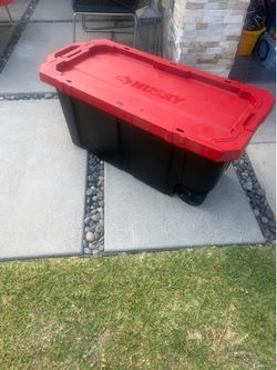 Husky 45 gallon storage tote boxes