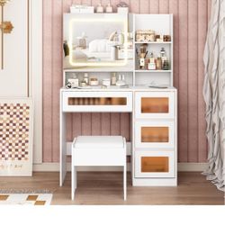 Makeup Vanity Desk With Sliding Mirror
