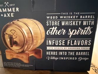 Wood whiskey barrel to store whiskey