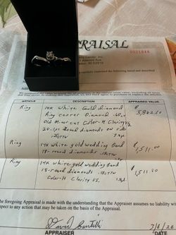 SAVE $7,500🔥. NEW GENUINE NATURAL VS2 DIAMOND ENGAGEMENT RING & 2 BANDS WITH $8,885 APPRAISAL 💎. 14KT. SIZE 7.  ASKING $1,250 OR BEST.  VS2 CLARITY