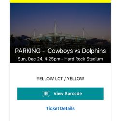 Dolphin Vs Cowboys, Yellow Parking Pass